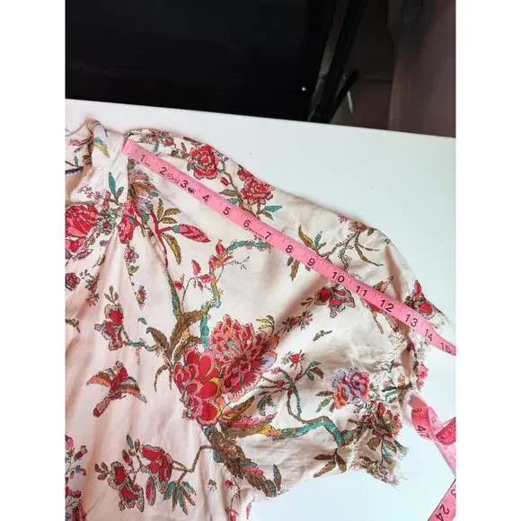 Pilcro Ruffle Collar Button down Dress Floral Plus Size 22W Linen - Picture 16 of 16